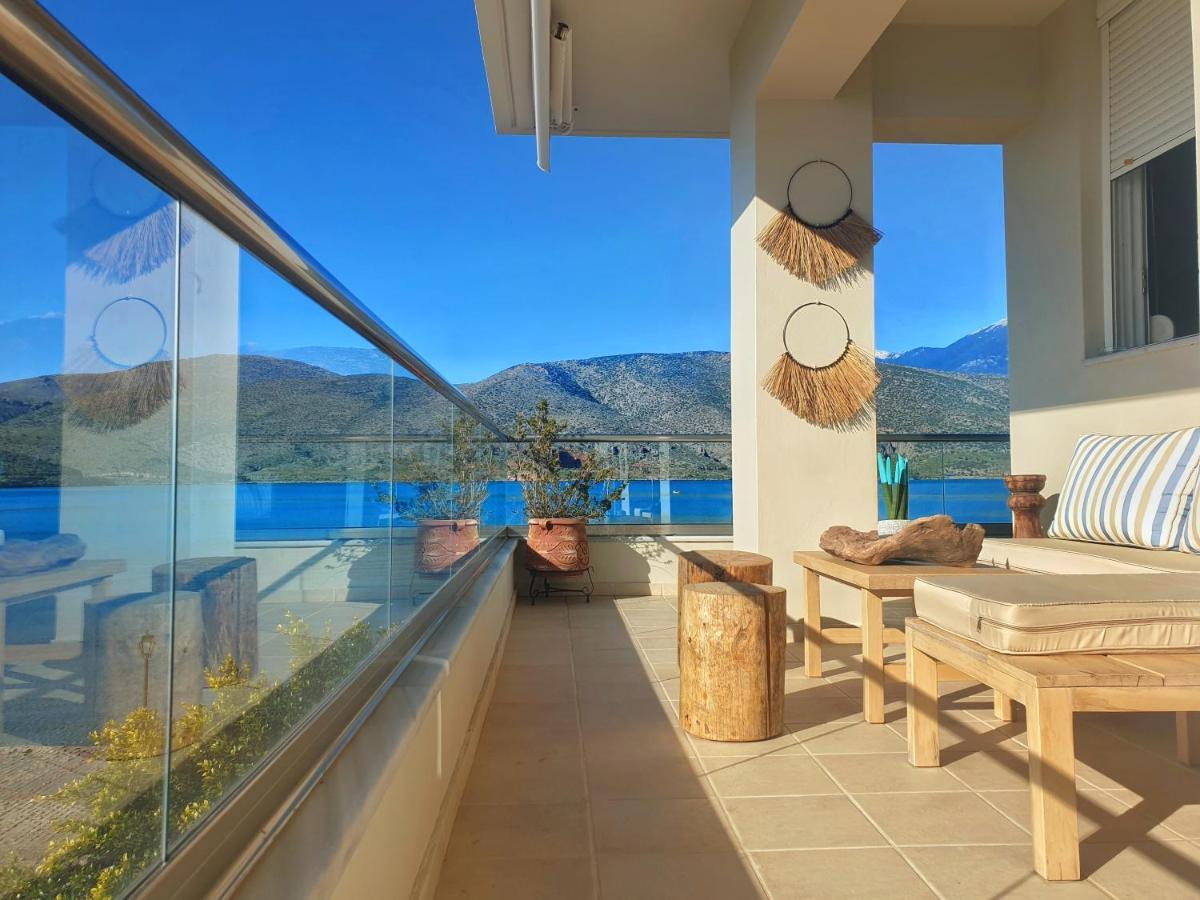 Boho Beach House In Itea-Delphi Buitenkant foto